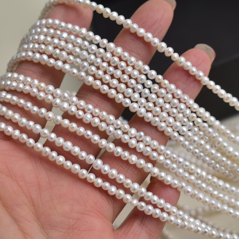 Beading - Perles d’eau douce naturelles, blanches, de