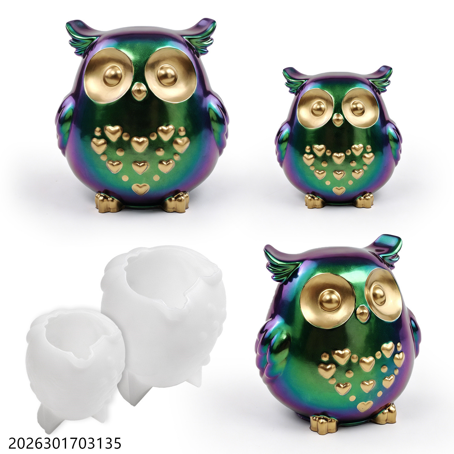 Silicone Epoxy Resin Molds Set - Moule en silicone Hibou 3D en