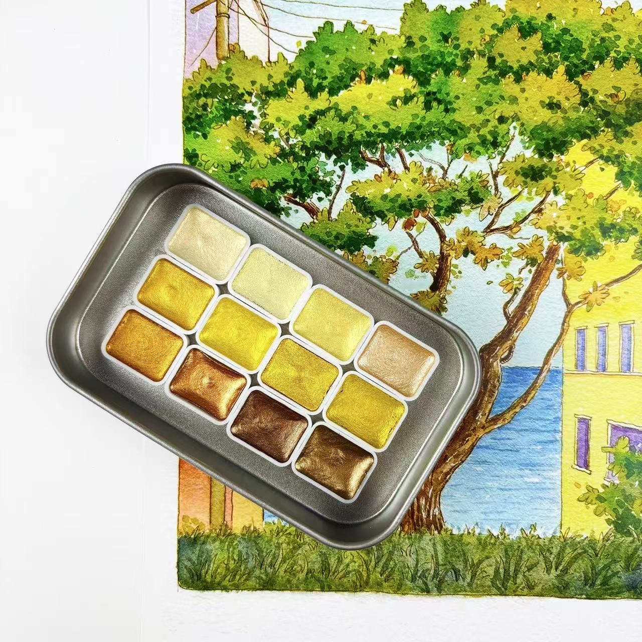 Watercolor Paint Set Solid Pigment - Un ensemble complet de pigments d'aquarelle
