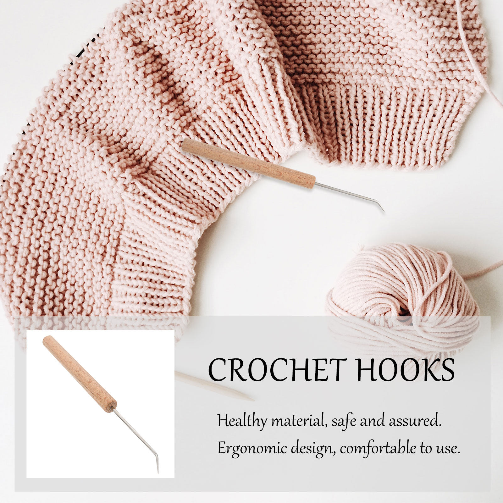 1 pièce de crochet en bois de  - Wooden Crochet Hooks Ergonomic Handle avis et prix